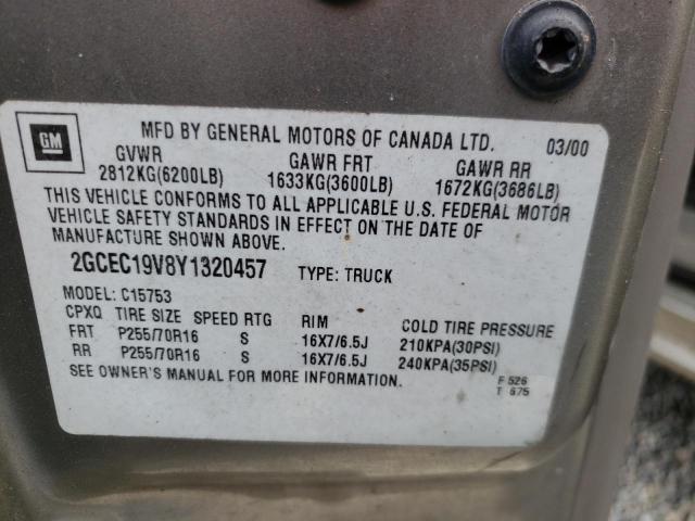 Photo 10 from auction – 2000 CHEVROLET SILVERADO with VIN 2GCEC19V8Y1320457