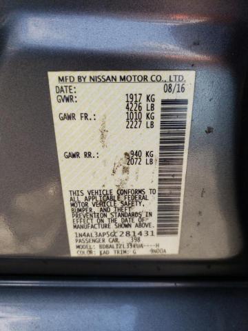 Photo 10 from auction – 2016 NISSAN ALTIMA 2.5 with VIN 1N4AL3AP5GC281431