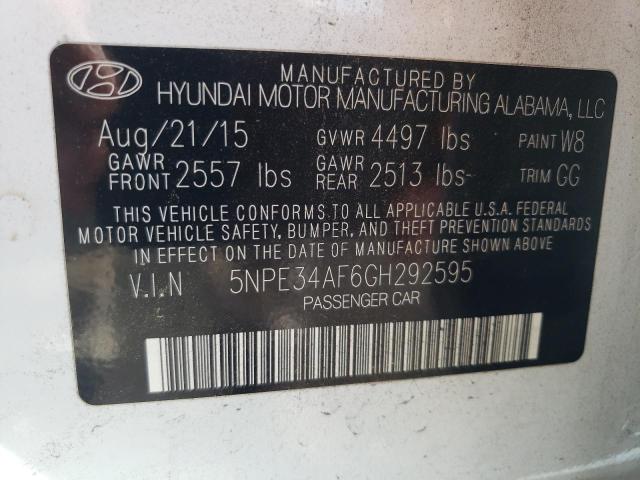 Photo 10 from auction – 2016 HYUNDAI SONATA SPO with VIN 5NPE34AF6GH292595