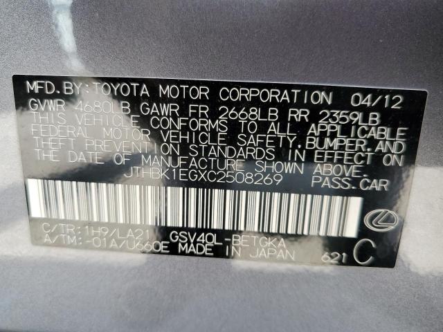 Photo 10 from auction – 2012 LEXUS ES 350 with VIN JTHBK1EGXC2508269