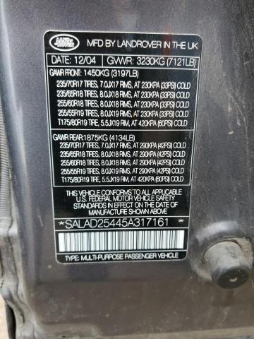 Photo 10 from auction – 2005 LAND ROVER LR3 SE with VIN SALAD25445A317161