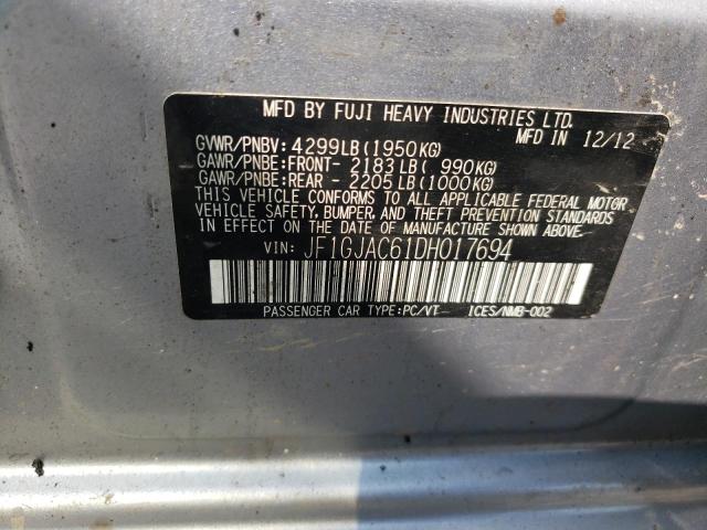 Photo 10 from auction – 2013 SUBARU IMPREZA PR with VIN JF1GJAC61DH017694