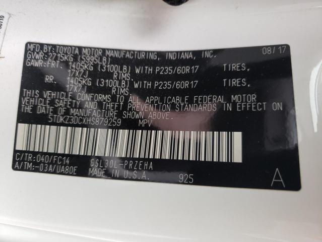 Photo 10 from auction – 2017 TOYOTA SIENNA LE with VIN 5TDKZ3DCXHS879259