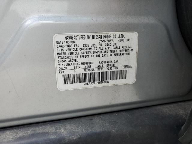 Photo 10 from auction – 2008 INFINITI EX35 BASE with VIN JNKAJ09E78M306809