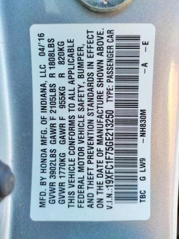 Photo 10 from auction – 2016 HONDA CIVIC EXL with VIN 19XFC1F75GE213250