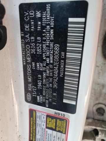 Photo 10 from auction – 2018 KIA RIO LX with VIN 3KPA24AB4JE080689