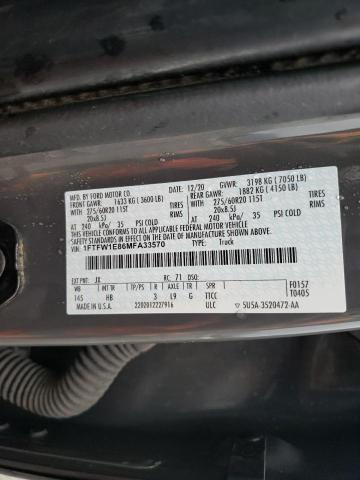 Photo 10 from auction – 2021 FORD F150 SUPER with VIN 1FTFW1E86MFA33570