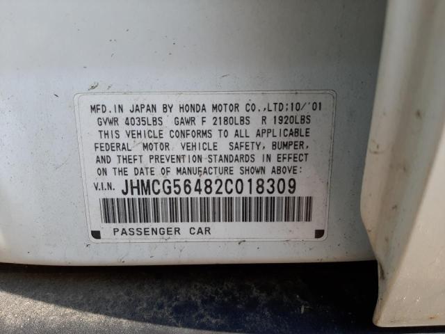 Photo 10 from auction – 2002 HONDA ACCORD with VIN JHMCG56482C018309