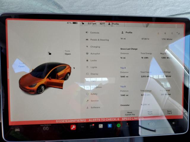 Photo 8 from auction – 2022 TESLA MODEL 3 with VIN 5YJ3E1EA8NF187812
