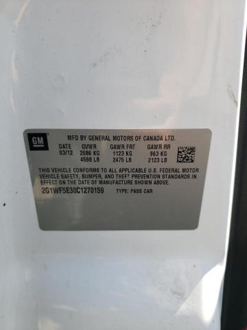 Photo 10 from auction – 2012 CHEVROLET IMPALA LS with VIN 2G1WF5E30C1270159