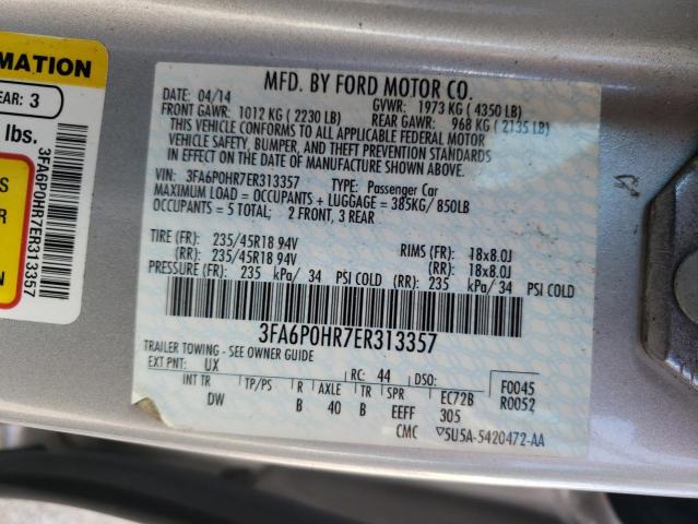 Photo 10 from auction – 2014 FORD FUSION SE with VIN 3FA6P0HR7ER313357