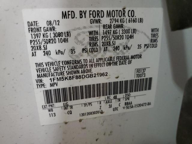 Photo 10 from auction – 2013 FORD EXPLORER L with VIN 1FM5K8F88DGB21962