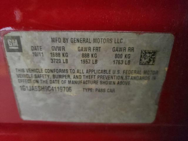Photo 10 from auction – 2012 CHEVROLET SONIC LS with VIN 1G1JA5SH9C4119706