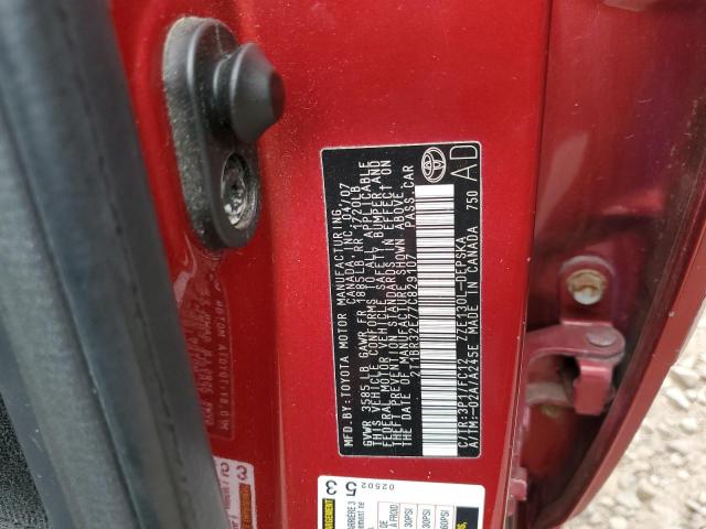 Photo 10 from auction – 2007 TOYOTA COROLLA CE with VIN 2T1BR32E77C829107