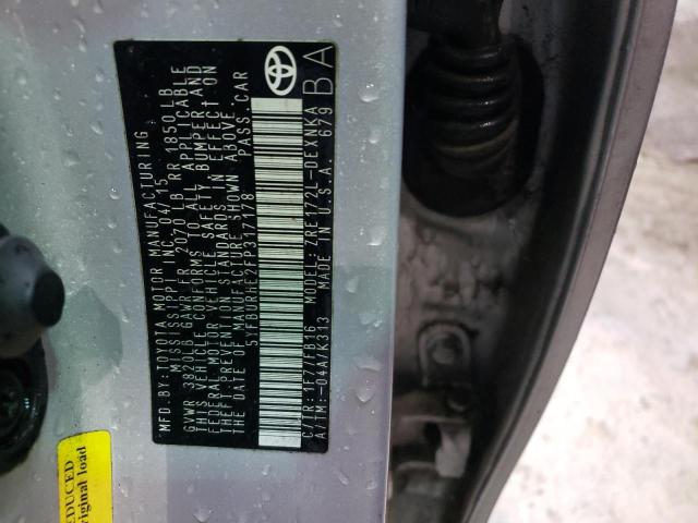 Photo 10 from auction – 2015 TOYOTA COROLLA L with VIN 5YFBURHE2FP317178