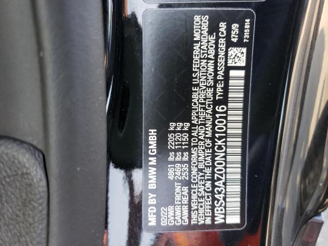 Photo 10 from auction – 2022 BMW M4 COMPETI with VIN WBS43AZ00NCK10016