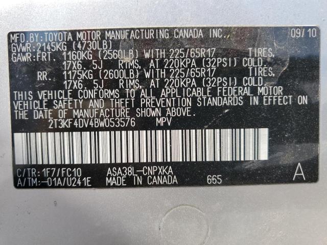 Photo 10 from auction – 2011 TOYOTA RAV4 with VIN 2T3KF4DV4BW053576