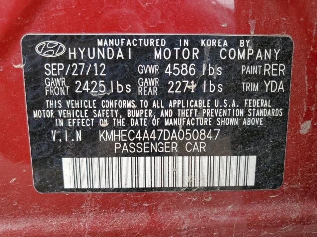 Photo 10 from auction – 2013 HYUNDAI SONATA HYB with VIN KMHEC4A47DA050847