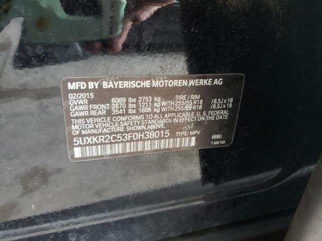 Photo 10 from auction – 2015 BMW X5 SDRIVE3 with VIN 5UXKR2C53F0H38015