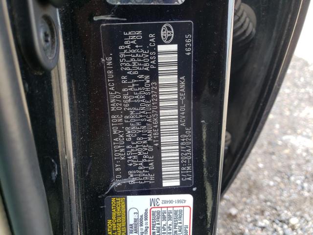Photo 10 from auction – 2007 TOYOTA CAMRY CE/L with VIN 4T1BE46K57U123723