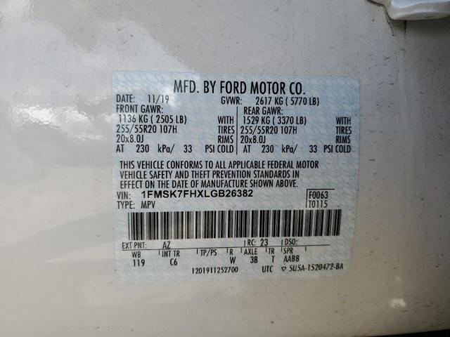 Photo 10 from auction – 2020 FORD EXPLORER L with VIN 1FMSK7FHXLGB26382
