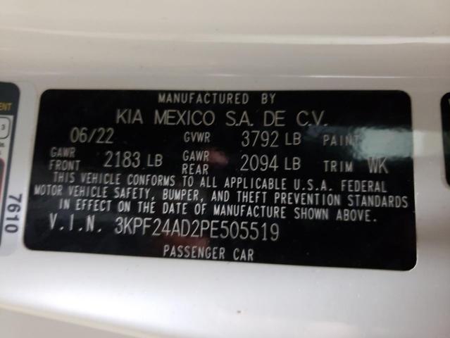 Photo 10 from auction – 2023 KIA FORTE LX with VIN 3KPF24AD2PE505519
