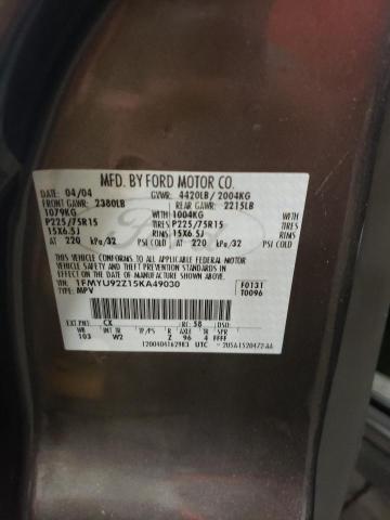 Photo 10 from auction – 2005 FORD ESCAPE XLS with VIN 1FMYU92Z15KA49030