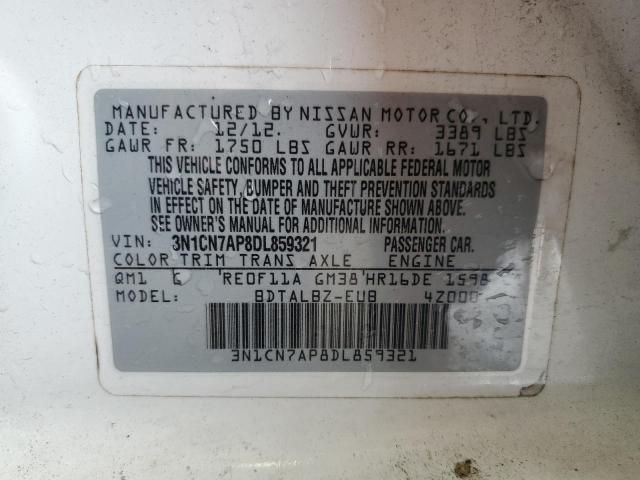 Photo 10 from auction – 2013 NISSAN VERSA S with VIN 3N1CN7AP8DL859321