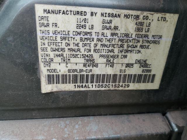 Photo 10 from auction – 2002 NISSAN ALTIMA BAS with VIN 1N4AL11D52C152429