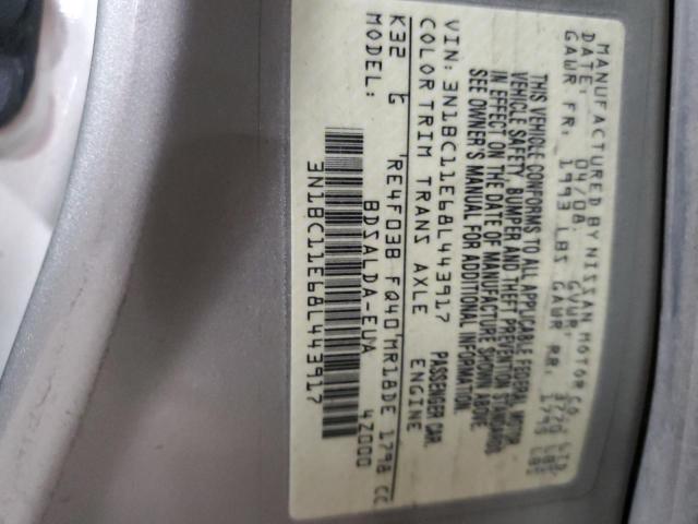 Photo 10 from auction – 2008 NISSAN VERSA with VIN 3N1BC11E68L443917