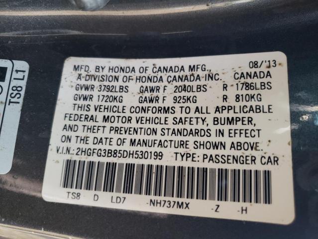 Photo 10 from auction – 2013 HONDA CIVIC EX with VIN 2HGFG3B85DH530199