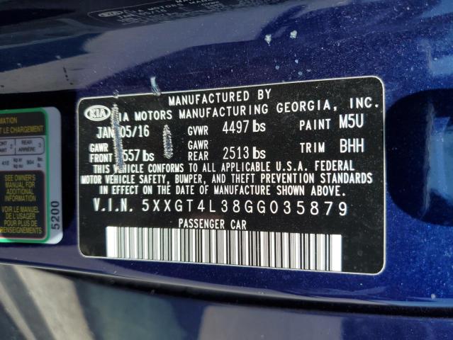 Photo 10 from auction – 2016 KIA OPTIMA LX with VIN 5XXGT4L38GG035879