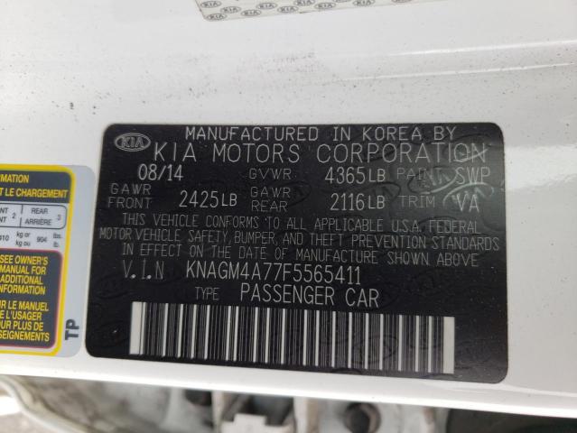 Photo 10 from auction – 2015 KIA OPTIMA LX with VIN KNAGM4A77F5565411