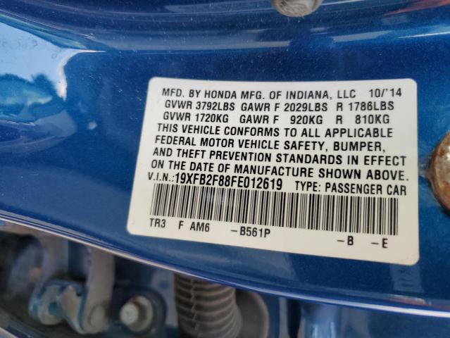 Photo 10 from auction – 2015 HONDA CIVIC EX with VIN 19XFB2F88FE012619