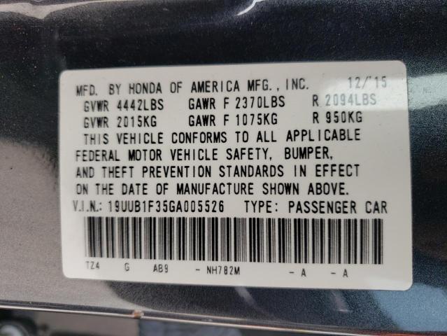 Photo 10 from auction – 2016 ACURA TLX with VIN 19UUB1F35GA005526