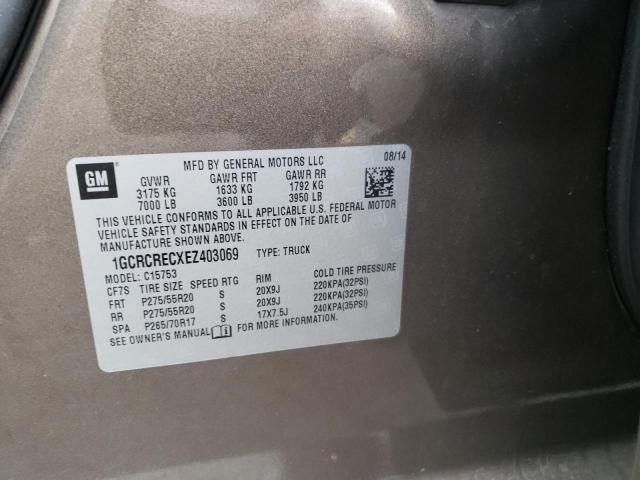 Photo 10 from auction – 2014 CHEVROLET SILVERADO with VIN 1GCRCRECXEZ403069