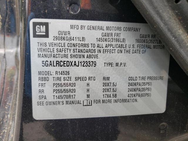 Photo 10 from auction – 2010 BUICK ENCLAVE CX with VIN 5GALRCEDXAJ123379