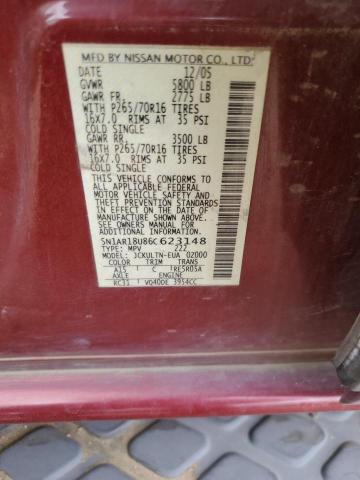 Photo 10 from auction – 2006 NISSAN PATHFINDER with VIN 5N1AR18U86C623148