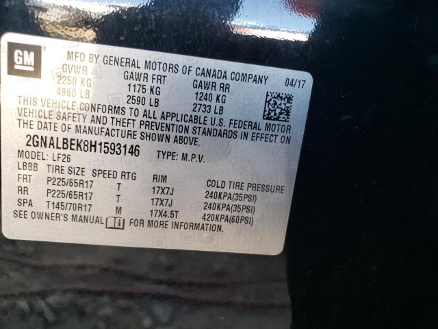Photo 10 from auction – 2017 CHEVROLET EQUINOX LS with VIN 2GNALBEK8H1593146