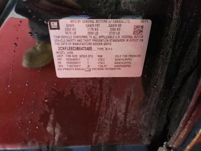 Photo 10 from auction – 2011 CHEVROLET EQUINOX LT with VIN 2CNFLEEC9B6470485