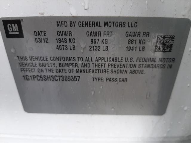 Photo 10 from auction – 2012 CHEVROLET CRUZE LS with VIN 1G1PC5SH3C7309357