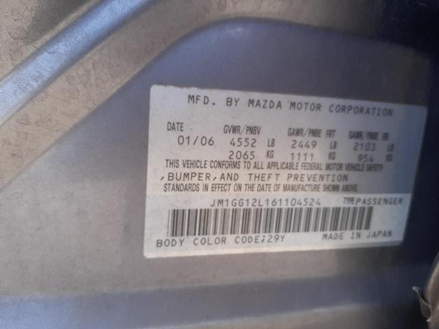Photo 10 from auction – 2006 MAZDA SPEED 6 with VIN JM1GG12L161104524