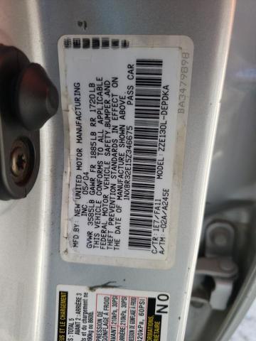 Photo 10 from auction – 2005 TOYOTA COROLLA CE with VIN 1NXBR32E15Z346675