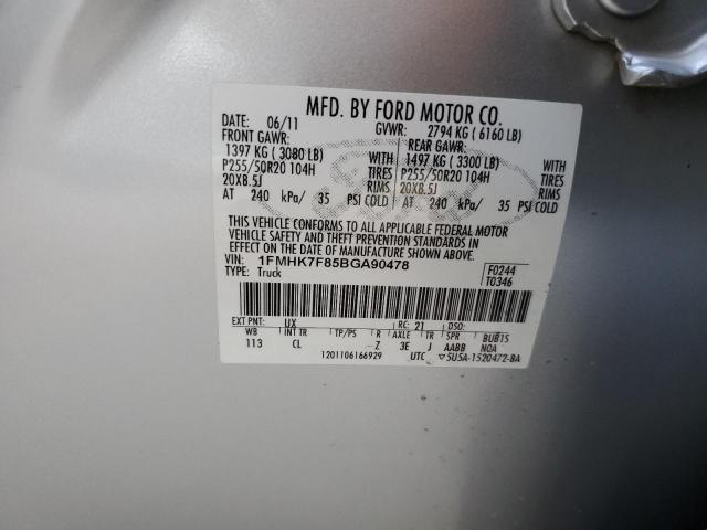 Photo 10 from auction – 2011 FORD EXPLORER L with VIN 1FMHK7F85BGA90478