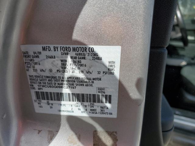Photo 10 from auction – 2009 FORD ESCAPE XLT with VIN 1FMCU93G09KC27197