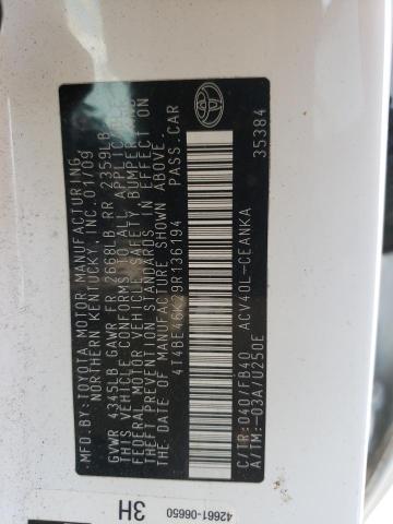 Photo 10 from auction – 2009 TOYOTA CAMRY BASE with VIN 4T4BE46K29R136194