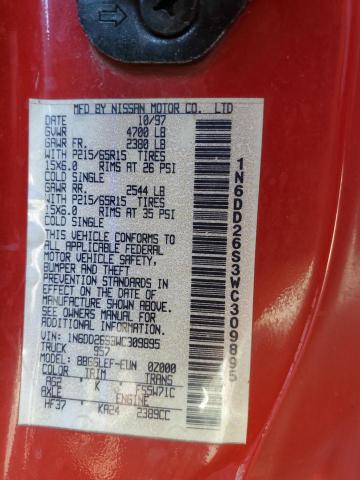 Photo 10 from auction – 1998 NISSAN FRONTIER K with VIN 1N6DD26S3WC309895