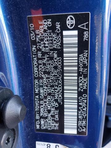 Photo 10 from auction – 2010 TOYOTA PRIUS with VIN JTDKN3DU6A0159003
