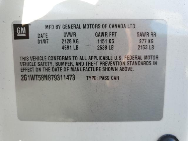 Photo 10 from auction – 2007 CHEVROLET IMPALA LT with VIN 2G1WT58N879311473
