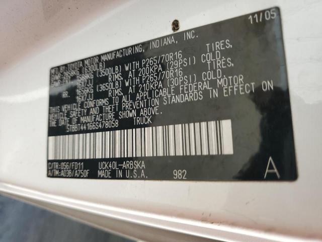 Photo 10 from auction – 2006 TOYOTA TUNDRA ACC with VIN 5TBBT44166S478058